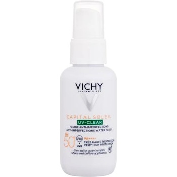 Vichy Capital Soleil UV-Clear Anti-Imperfections Water Fluid SPF50+ слънцезащитен флуид против несъвършенства на кожата 40 ml за жени