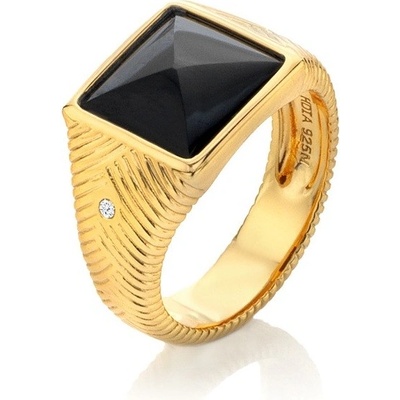 Hot Diamonds prsteň s onyxom a diamantom Jac Jossa Hope DR256