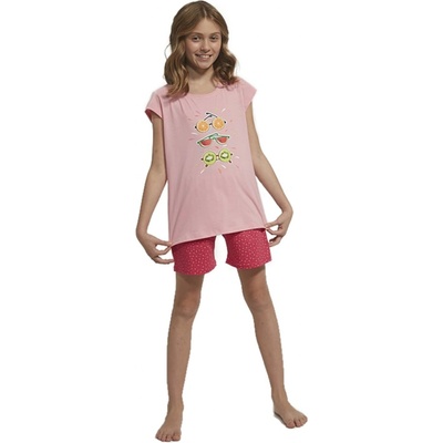 Cornette dievčenské pyžamo Young Girl Fruits růžové