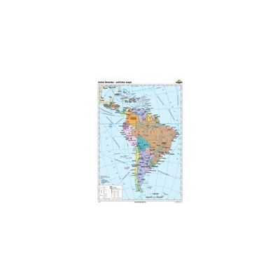 Cartographia Južná Amerika - politická mapa (100x140 cm), nástenná, fóliovaná, lištovaná
