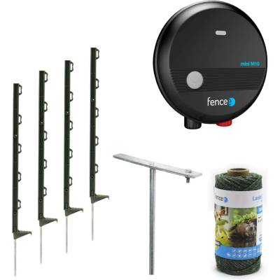 fencee Sada elektrického ohradníku pro psy, kočky, králíky - ochrana proti škůdcům - síťový zdroj - lanko 100 m
