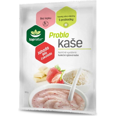 Topnatur Probio kaše Jahoda a bílá čokoláda 60 g – Zboží Dáma