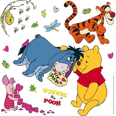AG Design DKS1086 Samolepicí dekorace WINNIE THE POOH 30 x 30 cm