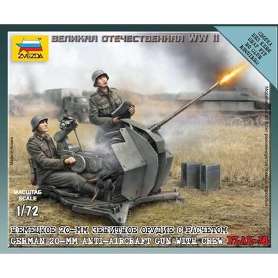 Zvezda German anti-aircraft gun 20mm Flak 38 + posádka 1:72