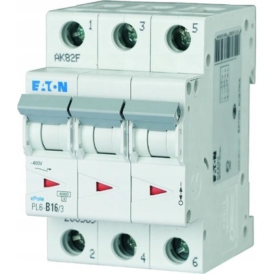 Jistič 3P B 16A 6kA AC PL6-B16/3 286589 EATON