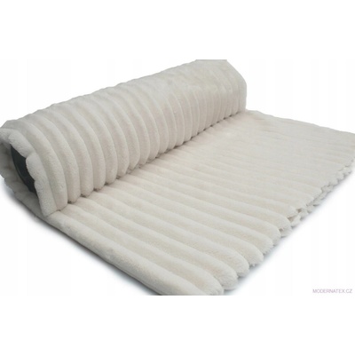 Látka mínky proužky, 300 g/m², šíře 160 cm, metráž, ecru