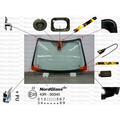 NordGlass Čelní sklo - zelené - senzor - vyhřívané [11/05-] ASNG 3566AGSHMVW7X