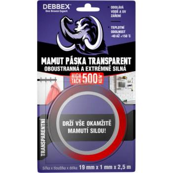 Den Braven High Tack Clear Obojstranná páska 19 mm x 1 mm x 2,5 m