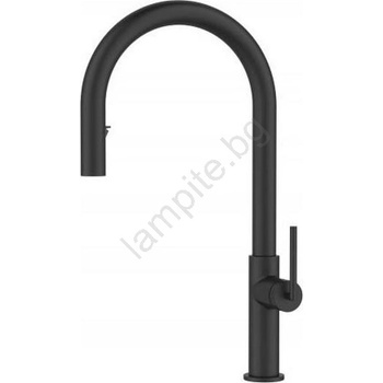 Alveus 1150895 - Кран за мивка с издърпваща се пръскачка orion 44, 2 см черен (av0130)