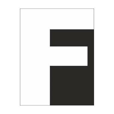 Traiva s.r.o Šablona písmeno "F" vodorovné značení Varianty: Šablona písmeno "F" vodorovné značení, 470 x 470 mm, výška písma: 320 mm, Kód: 24867