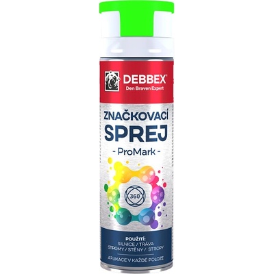 Den Braven Debbex značkovací sprej 500 ml zelený