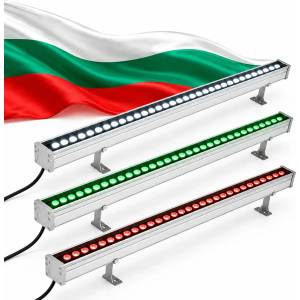 Wall Washer LED Прожектори Българско Знаме Wall Washer Бял Зелен Червен 3бр х 100см Комплект - 208076