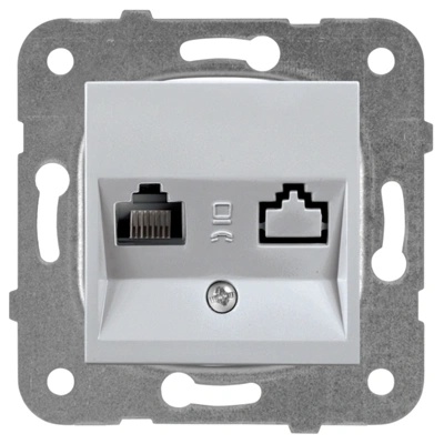 Panasonic РОЗЕТКА КОМПЮТЪРНА КАРЕ ПЛЮС МЕХ+КАПАК СИВ wktt04042sl-eu2 (wktt04042sl-eu2)