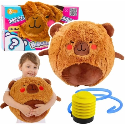 LeanToys Skákací míč rostoucí plyšová kapybara hnědá pumpa 50 cm
