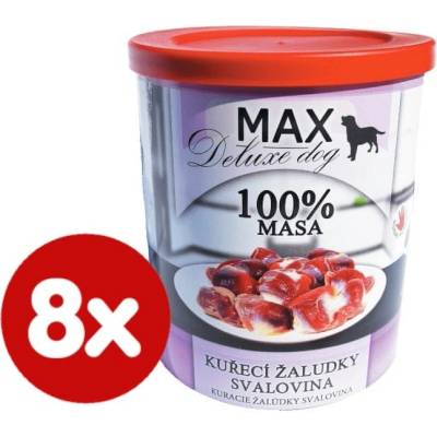 Max deluxe pre psov kuracie žalúdky svalové mäso 8 x 800 g