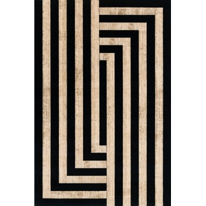 Agnella Черно-бежов вълнен килим 133x190 cm Agnus Art Deco II - Agnella (5901760425964)