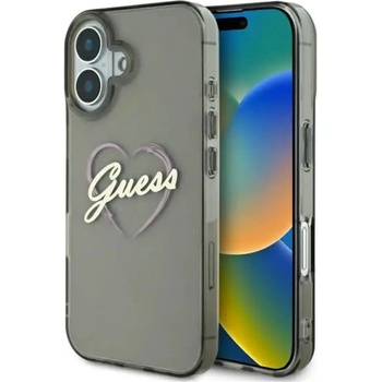 GUESS Калъф Guess IML Heart за iPhone 16 - черен (3666339306809)