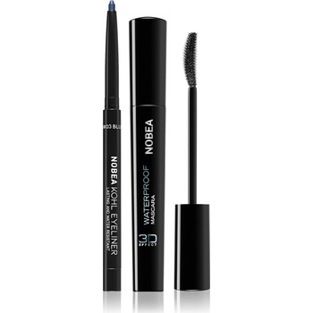 NOBEA Day-to-Day 03 Blue automatická tužka na oči 0,3 g + voděodolná řasenka pro objem 8 ml