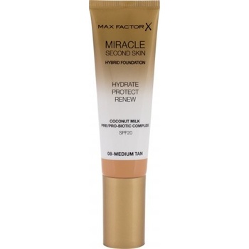 Max Factor Miracle Second Skin hydratační krémový make-up SPF20 08 Medium Tan 30 ml