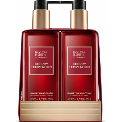 Baylis & Harding The Edit Cherry, Jasmine & Sandalwood luxusné tekuté mydlo 400 ml + Cherry, Jasmine & Sandalwood mlieko na ruky 400 ml