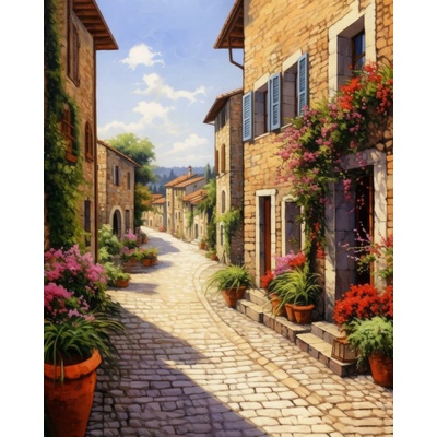 ZUTY Obrazy na stenu - Priestranná toskánska ulica Rámovanie: vypnuté plátno na rám, Rozmer: 40x50 cm