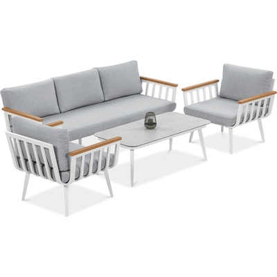 Furrore STELLA CAFFE 3+1 záhradná sedacia súprava, biela 004549