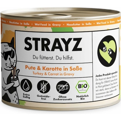 Strayz Bio morčacie mäso a bio mrkva v omáčke 6 x 200 g
