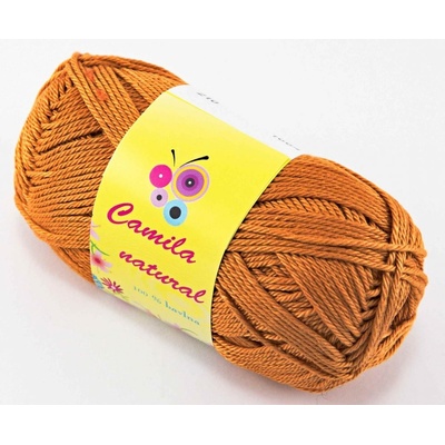 Priadza Camila natural - oranžová-hnedá - číslo farby 210