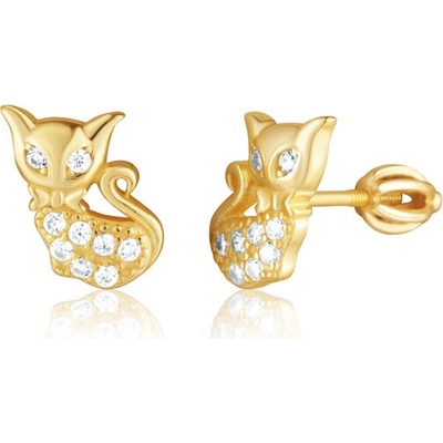 JVD Pozlátené strieborné náušnice so zirkónmi SVLE3449XH2GOSR