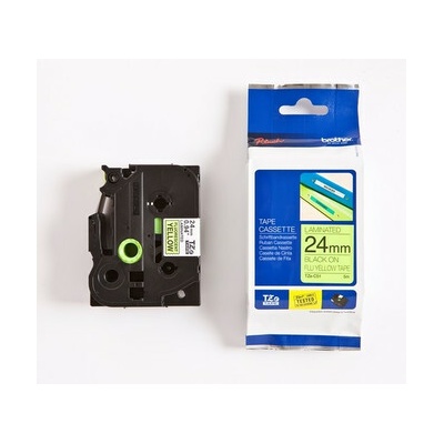 páska BROTHER TZC51 čierne písmo, fluorescenčná žltá páska Tape (24mm) (TZEC51)