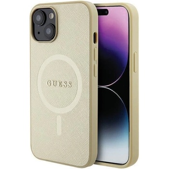 GUESS Кейс Guess GUHMP15SPSAHMCB за iPhone 15 6.1"", златист / златист, твърд, Saffiano MagSafe (KXG0074612)