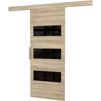 Sconto Posuvné dvere ARES 106 dub sonoma/čierna 106x205 cm