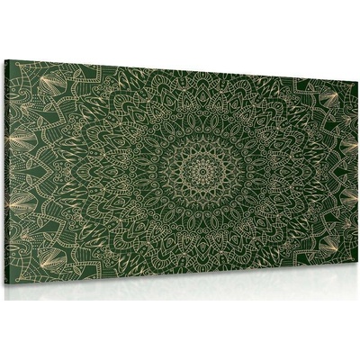 Obraz detailní ozdobná Mandala v zelené barvě - 120x80