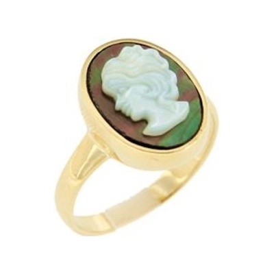 Lillian Vassago Zlatý prsten kamej s achátem LLV31 GR013AG