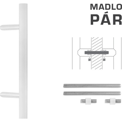 MPkovania FT - MADLO kód K10 Ø 35 mm UN pár Rozteč madla: 700 mm, Rozmer profilu madla: Ø 35 mm, Dĺžka: 1000 mm