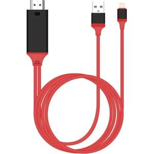Earldom Кабел Earldom ET-W5, от Lightning към HDMI и USB, 2.0m, червен