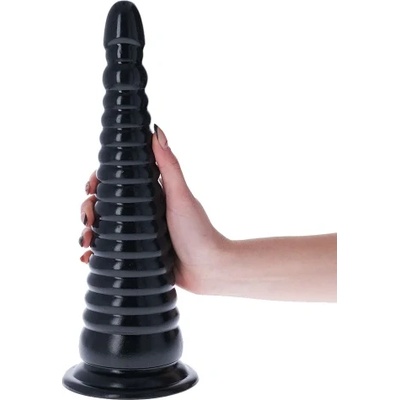 Toyz4Lovers Голям конусовиден анален плъг Monolite Burren черен