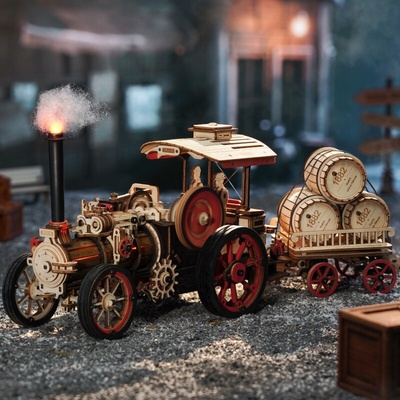 ROBOTIME Rokr 3D dřevěné puzzle Parní stroj 469 ks – Zboží Dáma