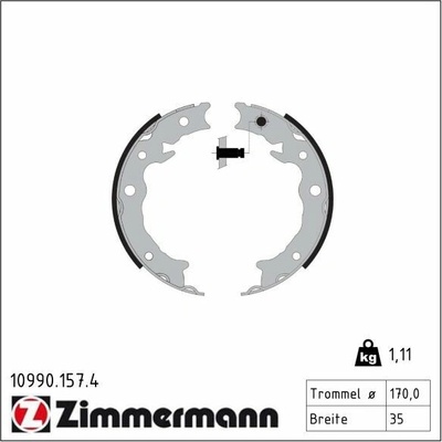 Sada brzd. čeľustí parkov. brzdy ZIMMERMANN 10990.157.4 (109901574)