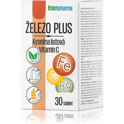 EdenPharma Železo + Vitamín C 30 tabliet