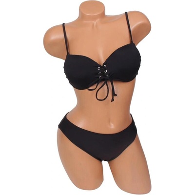 Дамски бански в черно с връзки
