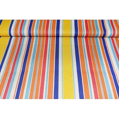 MADE IN ITALY Dekoračná látka farebné pruhy, š. 140 cm Viacfarebná Šírka 140 cm