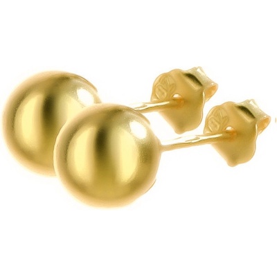 Argento Pozlacené stříbrné náušnice - kulky, průměr 7 mm 64246