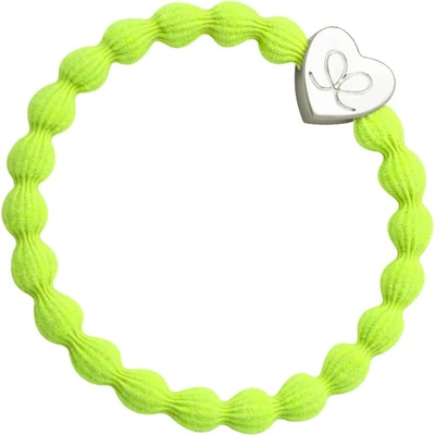 By Eloise London Silver Heart Ластик за коса за жени цвят Neon Lemon Yellow