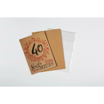 Přáníčko BeBechy - recyklovaný papír - Krásné narozeniny - 40