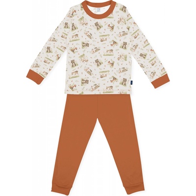 Darré dětské pyžamo Zvířátka na pasece cihlové