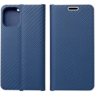 Samsung Страничен калъф тип тефтер Luna Carbon за Samsung S20 Ultra, Син