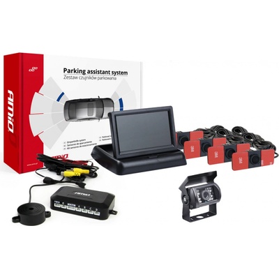 AMiO Sada parkovací asistent TFT02 4,3" s kamerou HD-501-IR 4 senzory černá vnitřní