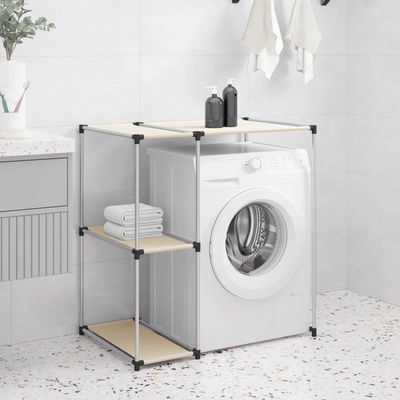vidaXL Úložný regál nad pračku Krém 87 x 55 x 90,5 cm železo