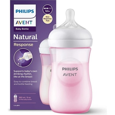 Avent Láhev Natural Response růžová 260 ml